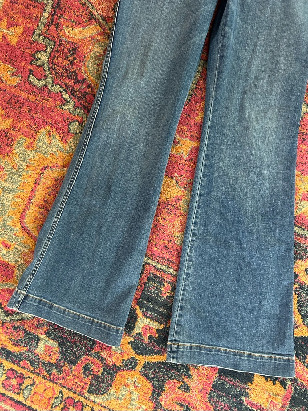 SPANX | Women’s Medium Blue Denim Pull On Flare Leg Shapewear Jeans Size XL - Picture 5 of 15